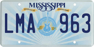 MS license plate LMA963