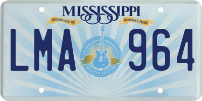MS license plate LMA964