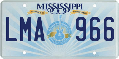 MS license plate LMA966