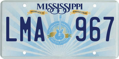 MS license plate LMA967