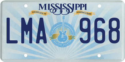 MS license plate LMA968