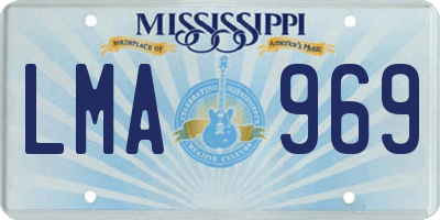MS license plate LMA969