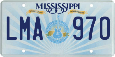 MS license plate LMA970