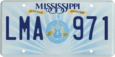MS license plate LMA971
