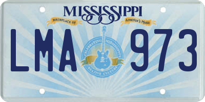 MS license plate LMA973