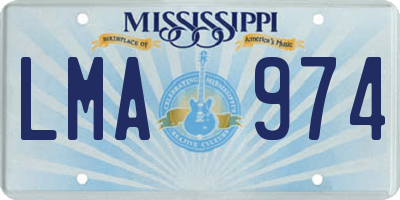 MS license plate LMA974