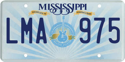 MS license plate LMA975
