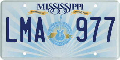 MS license plate LMA977
