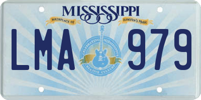 MS license plate LMA979