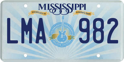 MS license plate LMA982