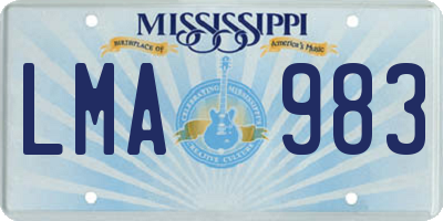 MS license plate LMA983