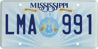 MS license plate LMA991