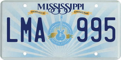 MS license plate LMA995