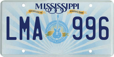 MS license plate LMA996