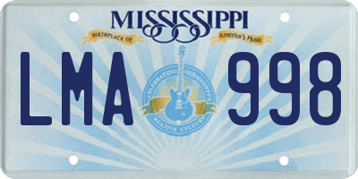 MS license plate LMA998