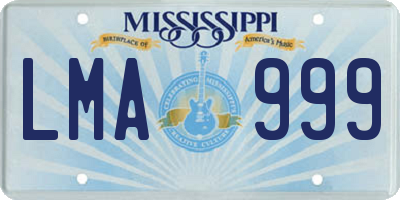 MS license plate LMA999