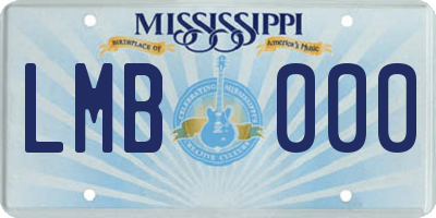 MS license plate LMB000