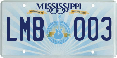 MS license plate LMB003