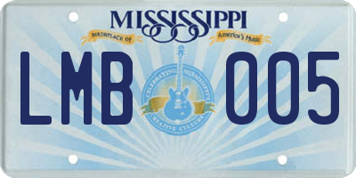 MS license plate LMB005