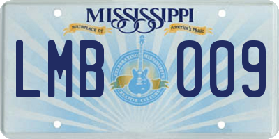 MS license plate LMB009