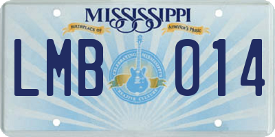 MS license plate LMB014