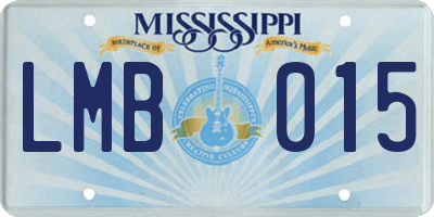 MS license plate LMB015