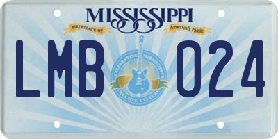 MS license plate LMB024