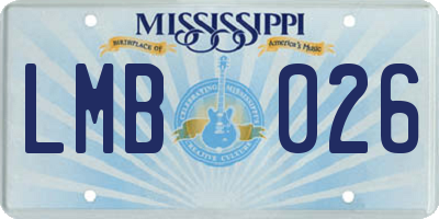 MS license plate LMB026
