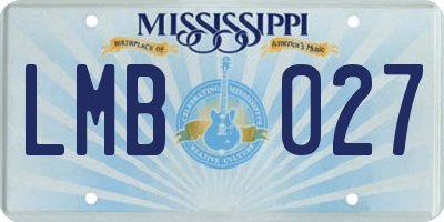 MS license plate LMB027