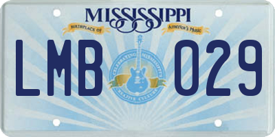 MS license plate LMB029