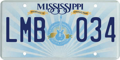 MS license plate LMB034