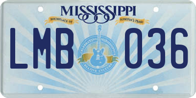 MS license plate LMB036