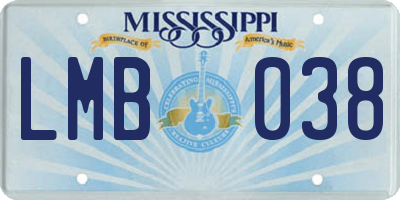 MS license plate LMB038