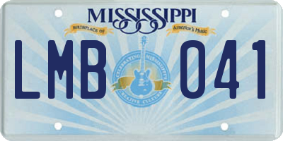 MS license plate LMB041