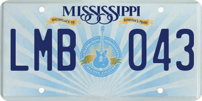 MS license plate LMB043