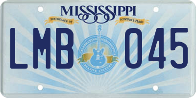 MS license plate LMB045
