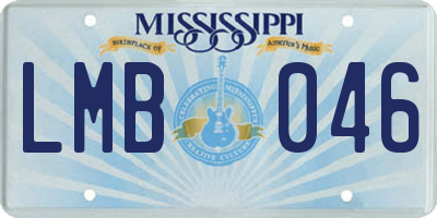 MS license plate LMB046