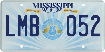 MS license plate LMB052