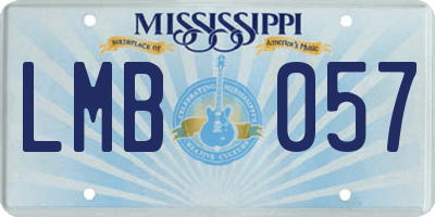 MS license plate LMB057