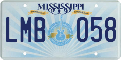 MS license plate LMB058