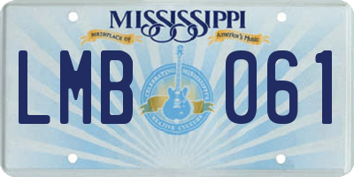 MS license plate LMB061