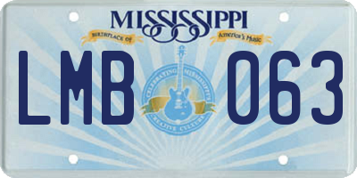 MS license plate LMB063