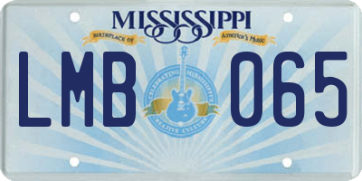 MS license plate LMB065