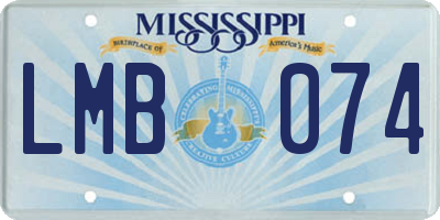 MS license plate LMB074