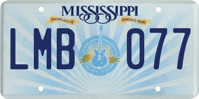 MS license plate LMB077