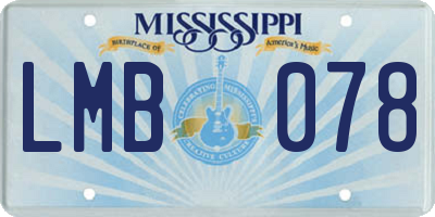 MS license plate LMB078