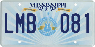 MS license plate LMB081