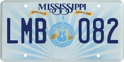 MS license plate LMB082