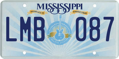 MS license plate LMB087