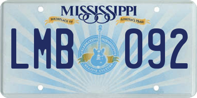 MS license plate LMB092